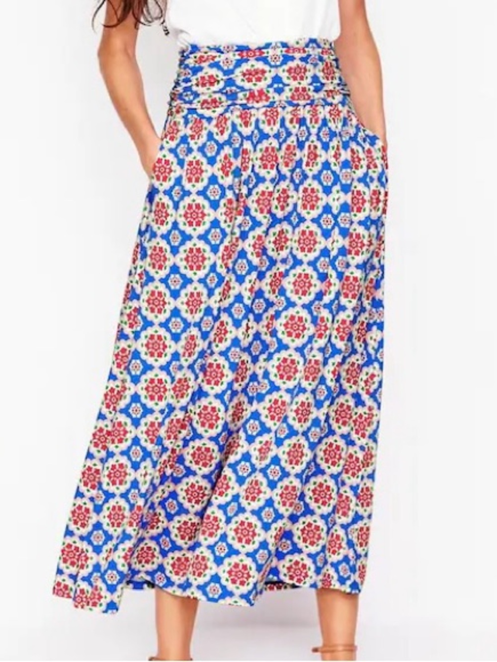 Boden geometric/floral pull on knit skirt sz 4P